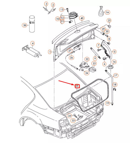 NEW VOLKSWAGEN PASSAT B6 REAR LID GASKET 3C5827705 ORIGINAL
