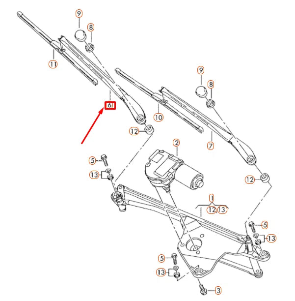 NEW AUDI A8 D3 FRONT WINDSHIELD LEFT WIPER ARM LHD 4E1955407C