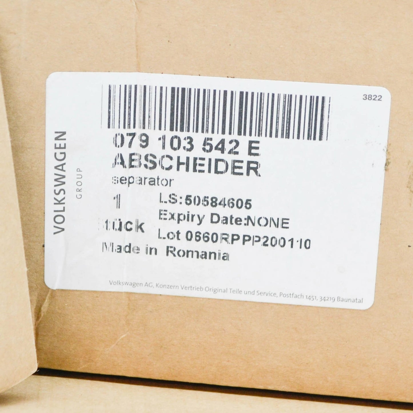 NEW AUDI A8 D4 OIL SEPARATOR 079103542E ORIGINAL