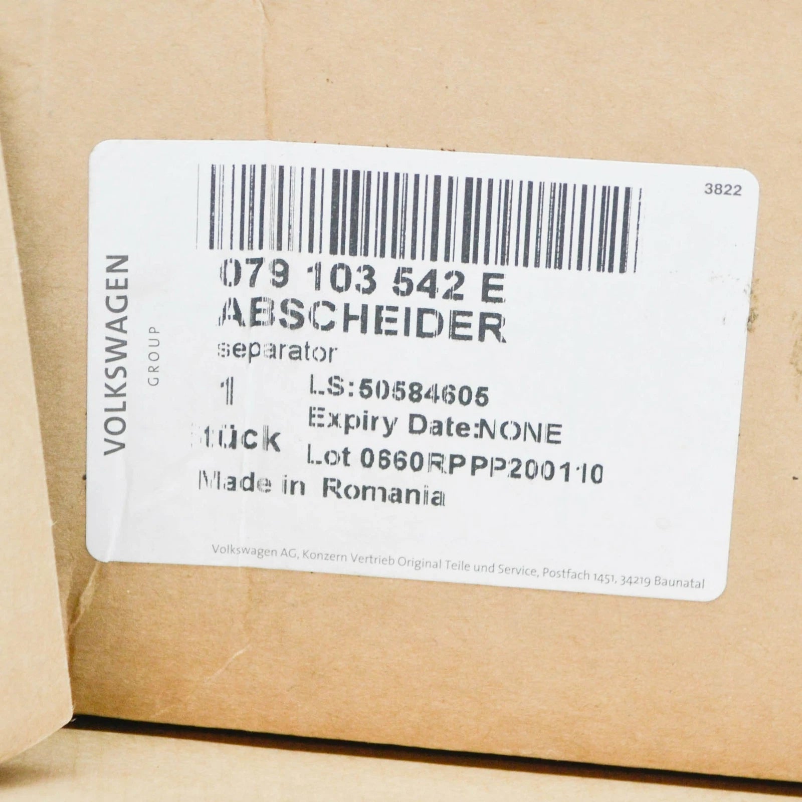 NEW AUDI A8 D4 OIL SEPARATOR 079103542E ORIGINAL