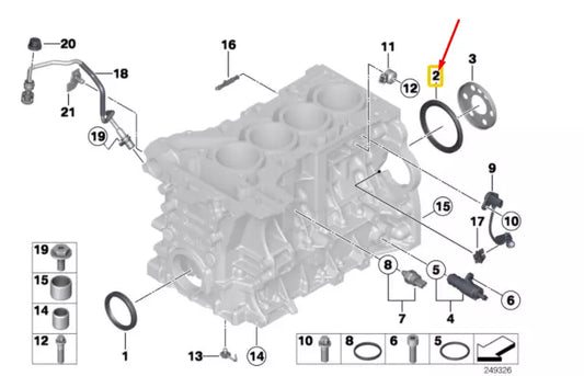 NEW BMW 1 F20 REAR CRANKSHAFT SEAL 11117587168 7587168 ORIGINAL