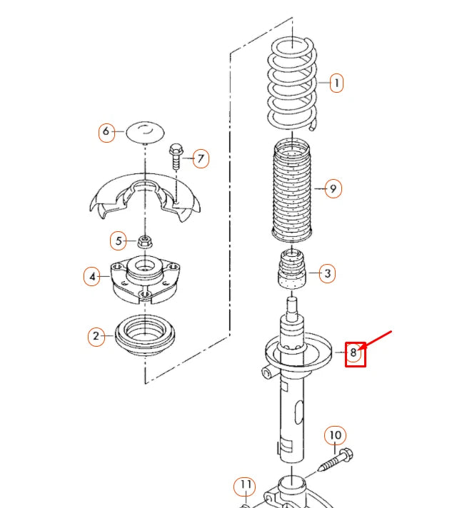 NEW AUDI A3 8P FRONT GAS SHOCK ABSORBER 1T0413031EL ORIGINAL