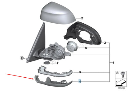 NEW BMW X3 F25 LEFT WING MIRROR LOWER SECTION 51167291199 7291199 2016 ORIGINAL