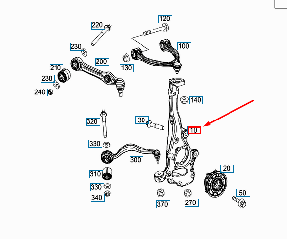 new mercedes-benz c w205 front left steering knuckle a2053322700 original