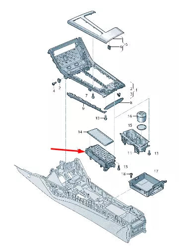 NEW AUDI A7 SPORTBACK 4K8 CENTER CONSOLE CUP HOLDER RHD 4K2862533B4PK ORIGINAL