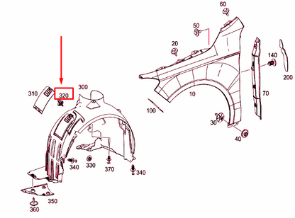 new mercedes-benz cla c117 front fender catch a0029880542 original