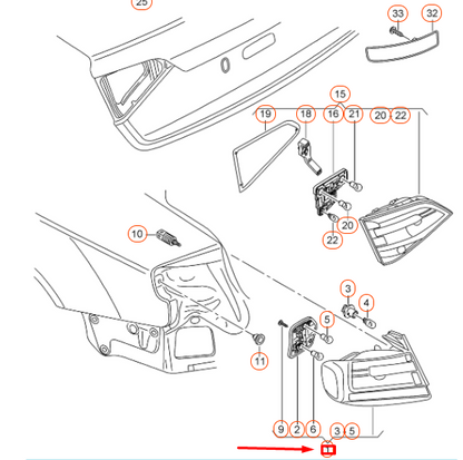 new audi a4 avant b8 rear left outer led taillight 8k9945095d original