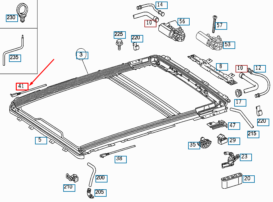 NEW MERCEDES-BENZ ML W163 ROOF RIGHT MAIN DRIVE CABLE A1637800289 ORIGINAL