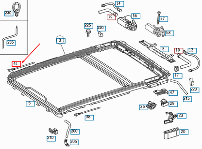NEW MERCEDES-BENZ ML W163 ROOF RIGHT MAIN DRIVE CABLE A1637800289 ORIGINAL