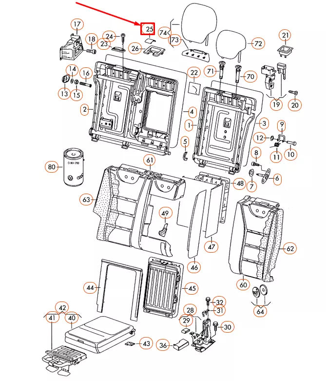 NEW VW TOUAREG 7L REAR CENTER SEAT BELT FILLER PIECE 7L6885658B71N ORIGINAL