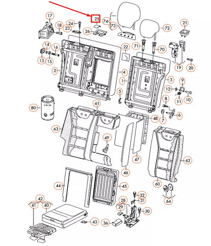 NEW VW TOUAREG 7L REAR CENTER SEAT BELT FILLER PIECE 7L6885658B71N ORIGINAL