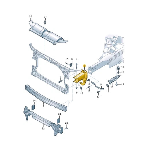 NEW AUDI A6 AVANT C7 FRONT RIGHT BUMPER IMPACT BAR BRACKET 4G0807134C ORIGINAL