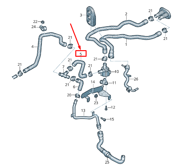 NEW AUDI Q5 8R ENGINE COOLANT HOSE 8R0819376AA ORIGINAL