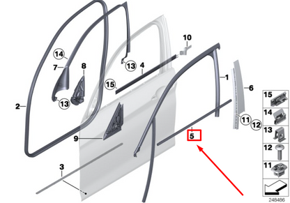 new bmw f20 front right exterior door channel cover 51337463176 7463176 original