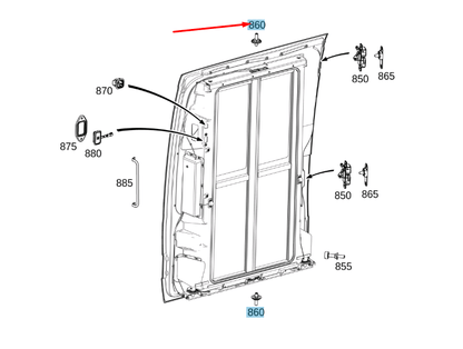 NEW MERCEDES-BENZ SPRINTER W907 SLIDING DOOR BRACKET LHD A9067330014 ORIGINAL