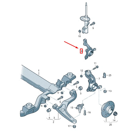 NEW VW TRANSPORTER VI T6 FRONT LEFT WHEEL BEARING HOUSING 7H8407257C ORIGINAL