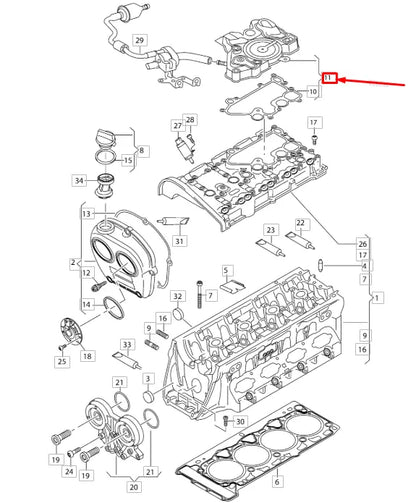 NEW VOLKSWAGEN GOLF MK7 OIL SEPARATOR 06K103495BL