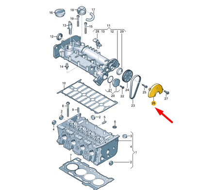 NEW VOLKSWAGEN BEETLE A5 UPPER TOOTHED BELT GUARD 04C109121E ORIGINAL
