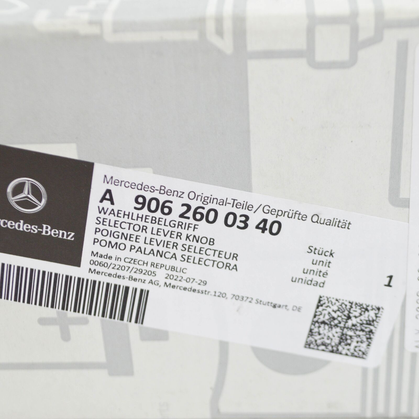 NEW MERCEDES-BENZ SPRINTER W906 GEAR SELECTOR LEVER KNOB LHD A9062600340