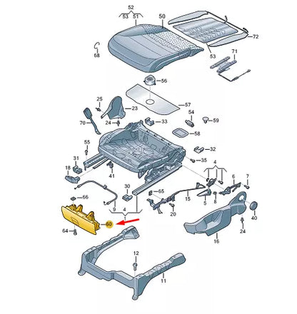 NEW VW TOUAREG 7P MK2 FRONT LEFT SEAT STOWAGE BOX 8K0882601D95T