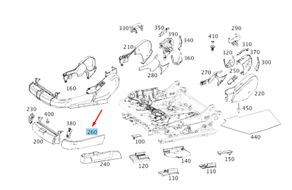 NEW MB S W222 FRONT RIGHT SEAT HEIGHT ADJUSTMENT COVER A22291901229051 ORIGINAL