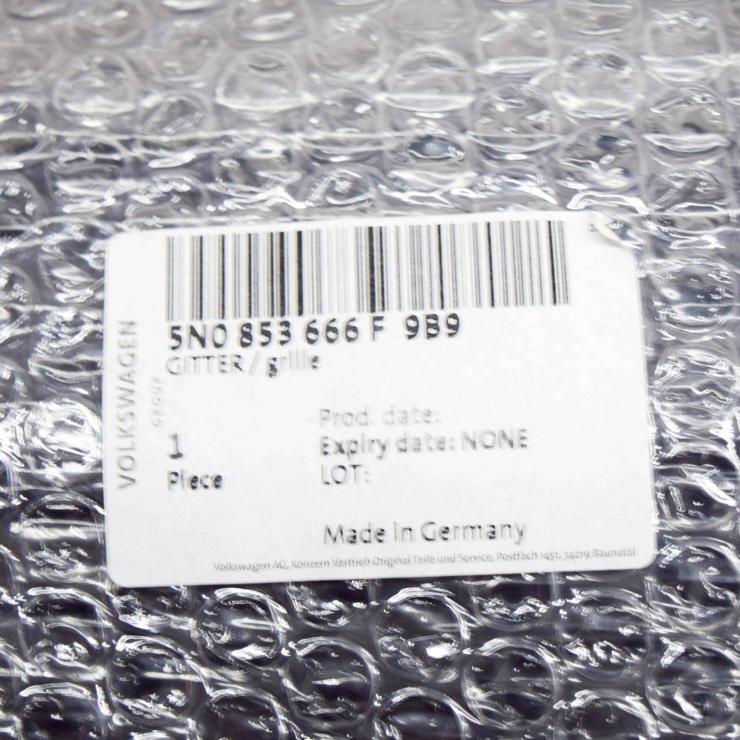 NEW VOLKSWAGEN TIGUAN MK1 FRONT BUMPER RIGHT VENT GRILLE 5N0853666F9B9 ORIGINAL