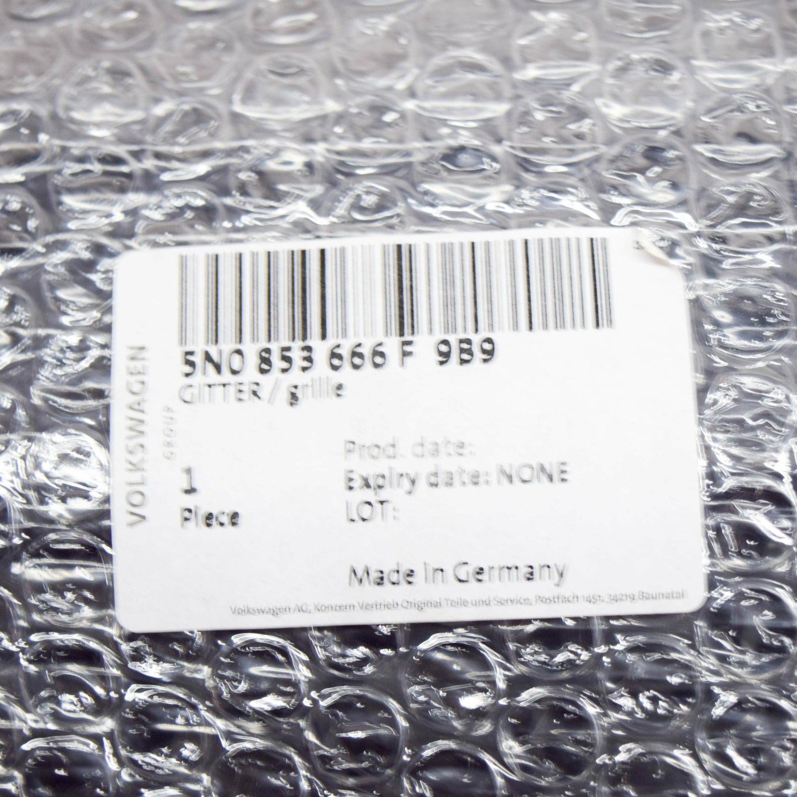 NEW VOLKSWAGEN TIGUAN MK1 FRONT BUMPER RIGHT VENT GRILLE 5N0853666F9B9 ORIGINAL