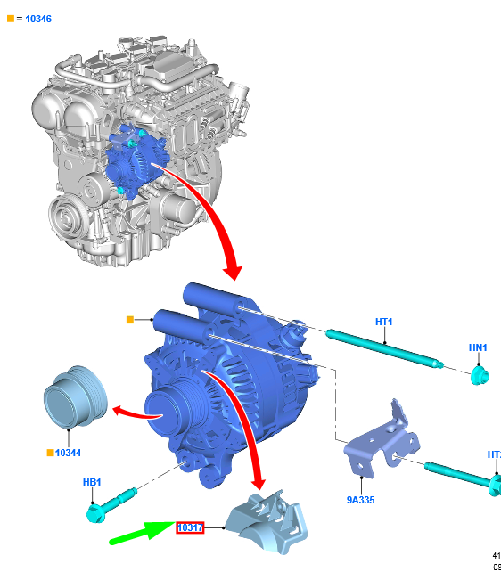new ford galaxy mk3 alternator splash shield 1835781 bg9q-10317-ad original