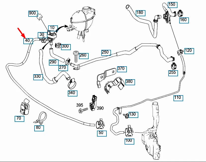 NEW MERCEDES-BENZ GLK-CLASS X204 COOLANT HOSE A2048300996