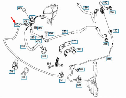 NEW MERCEDES-BENZ GLK-CLASS X204 COOLANT HOSE A2048300996