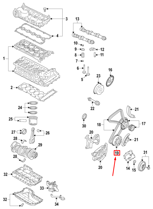 NEW AUDI A3 SPORTBACK 8V ENGINE OIL PUMP SPROCKET 07K115121F ORIGINAL