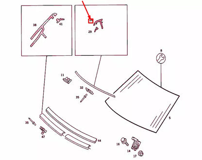 NEW MERCEDES-BENZ 190 W201 WINDSHIELD TOP GARNISH MOULDING A2016700222