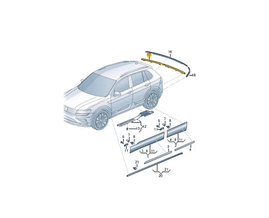 NEW VOLKSWAGEN TIGUAN AD REAR BUMPER CENTER MOLDING 5NA853835C2ZZ
