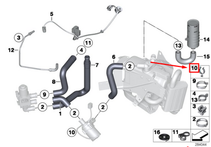 new bmw 6 f06 independent-heating unit hose clamp 64129192782 9192782 genu
