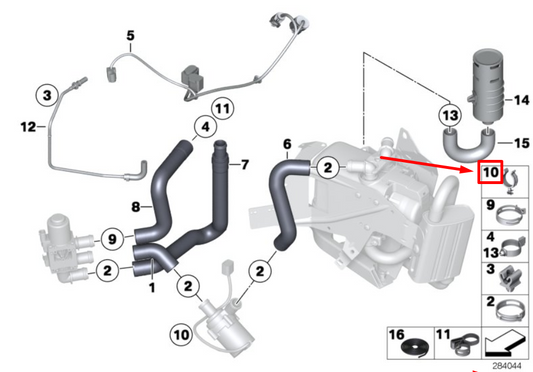 new bmw 6 f06 independent-heating unit hose clamp 64129192782 9192782 genu