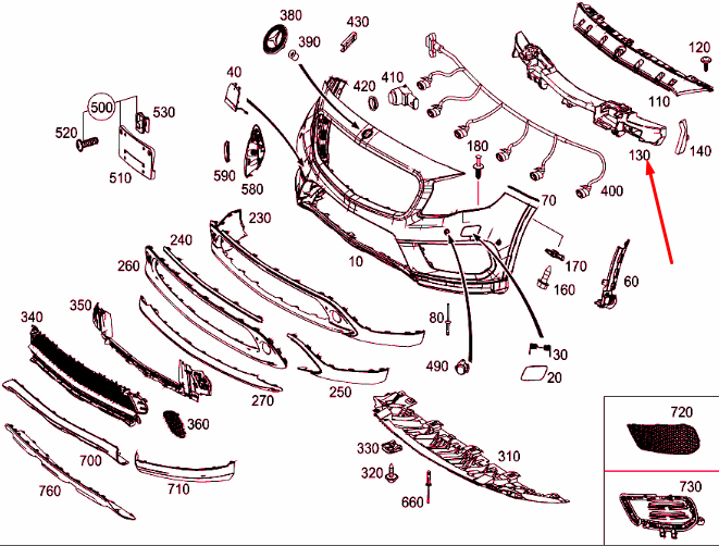 new mercedes-benz gla x156 front central impact absorber a1568850001 original