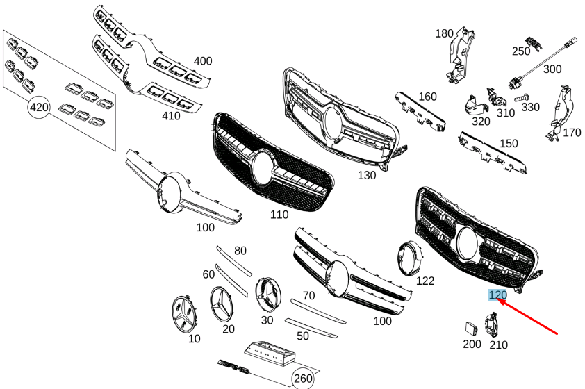 new mercedes-benz gla x156 radiator grille carrier a1568803601 original