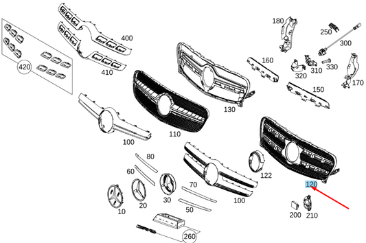 new mercedes-benz gla x156 radiator grille carrier a1568803601 original