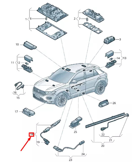 NEW VOLKSWAGEN T-ROC A11 FRONT RIGHT LED LIGHT INNER ACTUATOR 2GA919416