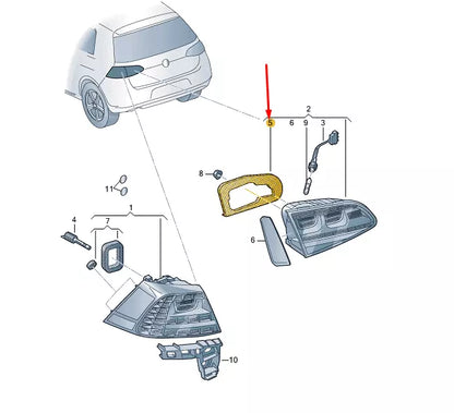 NEW VOLKSWAGEN GOLF MK7 REAR INNER TAIL LIGHT SEAL 5G0945395 ORIGINAL