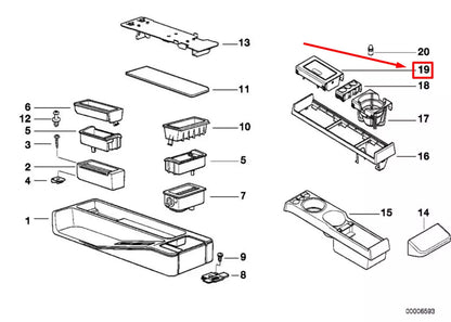 NEW BMW 3 COMPACT E36 ASHTRAY 8217482 51168217482 ORIGINAL