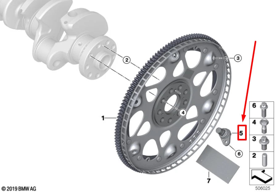 NEW BMW 5 G30 CRANKSHAFT POSITION SENSOR 8623437 13628623437 ORIGINAL