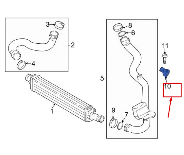 NEW AUDI A6 C8 ENGINE PRESSURE SENSOR 06K906051E ORIGINAL