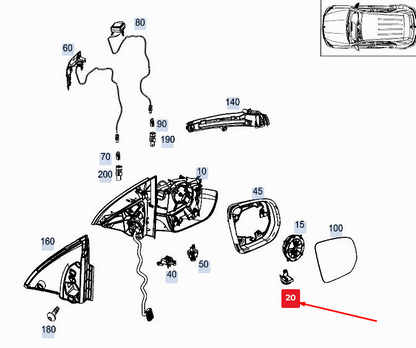 NEW MERCEDES-BENZ GLE W167 RIGHT DOOR MIRROR LAMP UNIT A1679069202 ORIGINAL