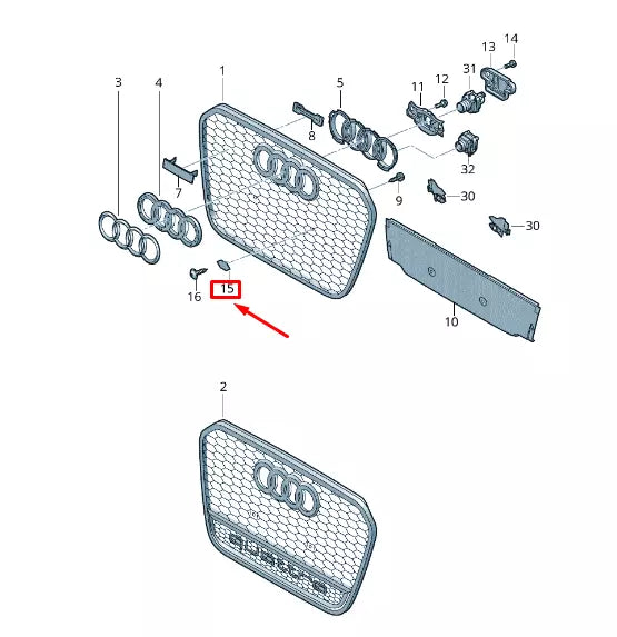 NEW AUDI RS7 SPORTBACK 4G FRONT LICENSE FRAME CAP 4G8807155A01C