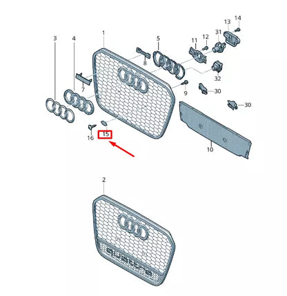NEW AUDI RS7 SPORTBACK 4G FRONT LICENSE FRAME CAP 4G8807155A01C