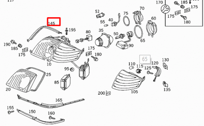 NEW MB SL R129 FRONT LEFT UPPER HEADLIGHT SEAL A1298260580 ORIGINAL