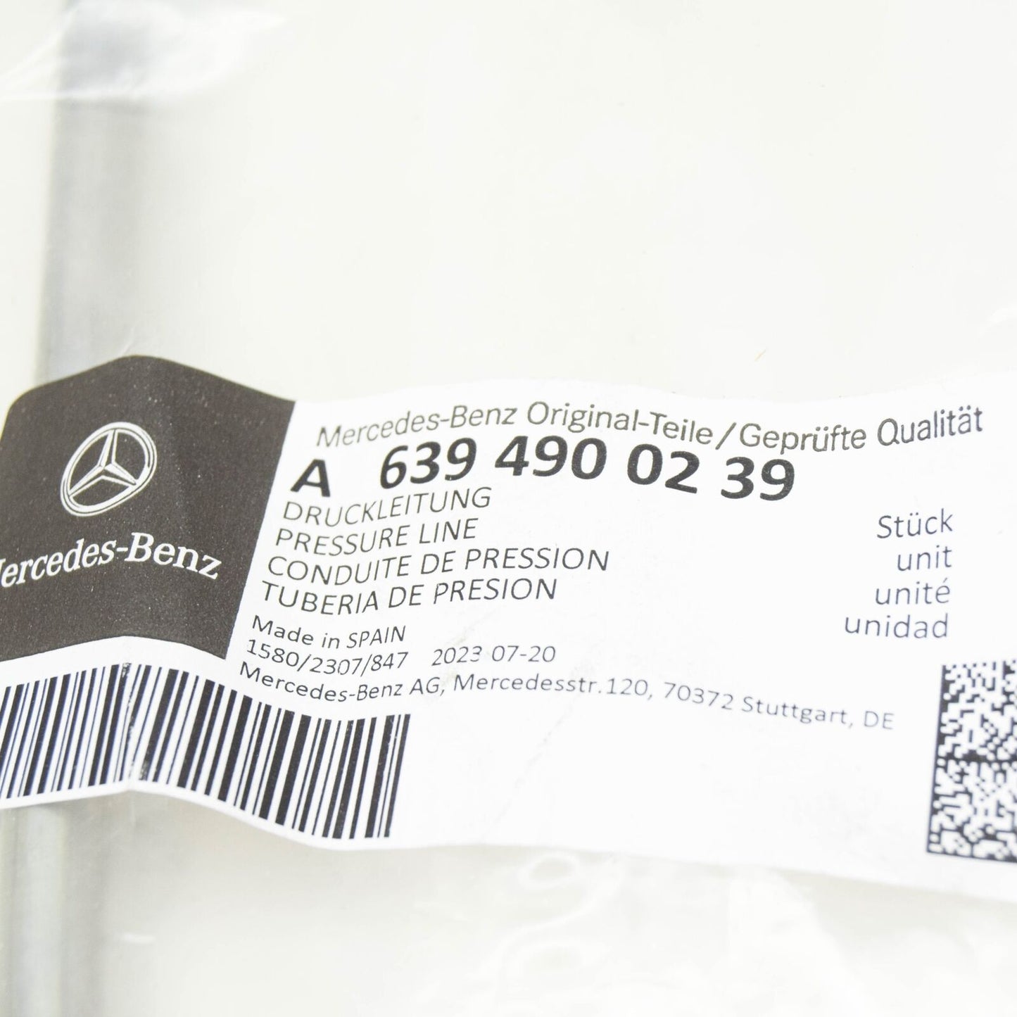 NEW MERCEDES-BENZ VITO W639 EXHAUST SYSTEM PRESSURE LINE A6394900239 ORIGINAL