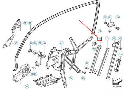 NEW BMW 3 E36 FRONT LEFT WINDOW GUIDE RAIL 51328176365 8176365 ORIGINAL