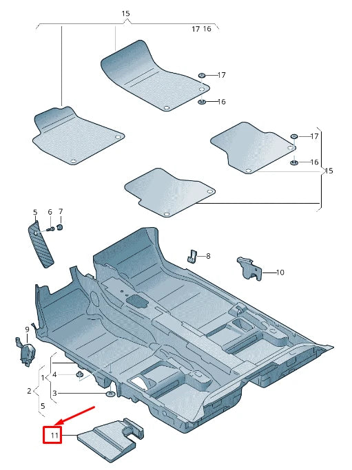 NEW AUDI A6 4A C8 FLOOR FILLER PIECE 4K0863495
